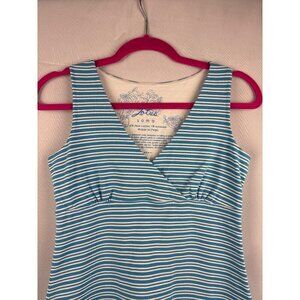 Lotus Soma Womens Sleeveless Striped Top Size 0 Blue & White Cotton Blend